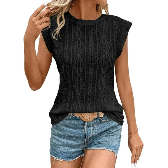 Yubnlvae Black 2025 Women's Round Neck Loose Short Sleeved Women's T Shirt, Xl