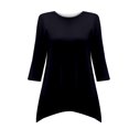 thumbnail image 1 of Yubnlvae Black Fashionable Casual Loose Print Asymmetrical Ladies Top, M, 1 of 4
