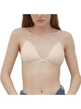 Noarlalf bras for women Bralette For Women Girls Teens Low Support Triangle  V Neck Bra Front Button Slim Strap Training Bra Padded Wire underwear