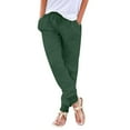thumbnail image 1 of Yubnlvae Casual Elastic Waist Pants - Comfortable Trousers with Pockets Green Xl, Womens Elastic Waist Pants Casual Trousers with Pockets, 1 of 5