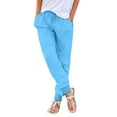thumbnail image 1 of Yubnlvae Casual Elastic Waist Pants - Comfortable Trousers with Pockets Sky Blue S, Womens Elastic Waist Pants Casual Trousers with Pockets, 1 of 5