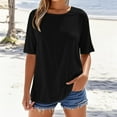 thumbnail image 1 of Yubnlvae Classic Crewneck Cotton Tee - Soft Everyday Shirt for Work & Weekend Outfits (Wardrobe Staple), 2025 Women's Long Sleeve Round Neck T-Shirt Loose Fit Cotton Essential Top, Black, 3Xl, 1 of 6