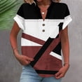 thumbnail image 1 of Yubnlvae Classic V-Neck Short-Sleeve Tee - Women's Basic Cotton T-Shirt for Everyday Casual Outfits, Women's Trendy V-Neck Sleeveless Top Solid Color Casual Summer Chic Crop Cami, Brown, 3Xl, 1 of 5
