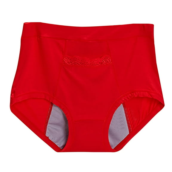 Yubnlvae Clearance Red Clearance Women's Large Textile Underwear Pocket for Menstruation Warm Baby High Waist Anti Side Leakage Big Aunt Sanitary Physiological Pants Underwear