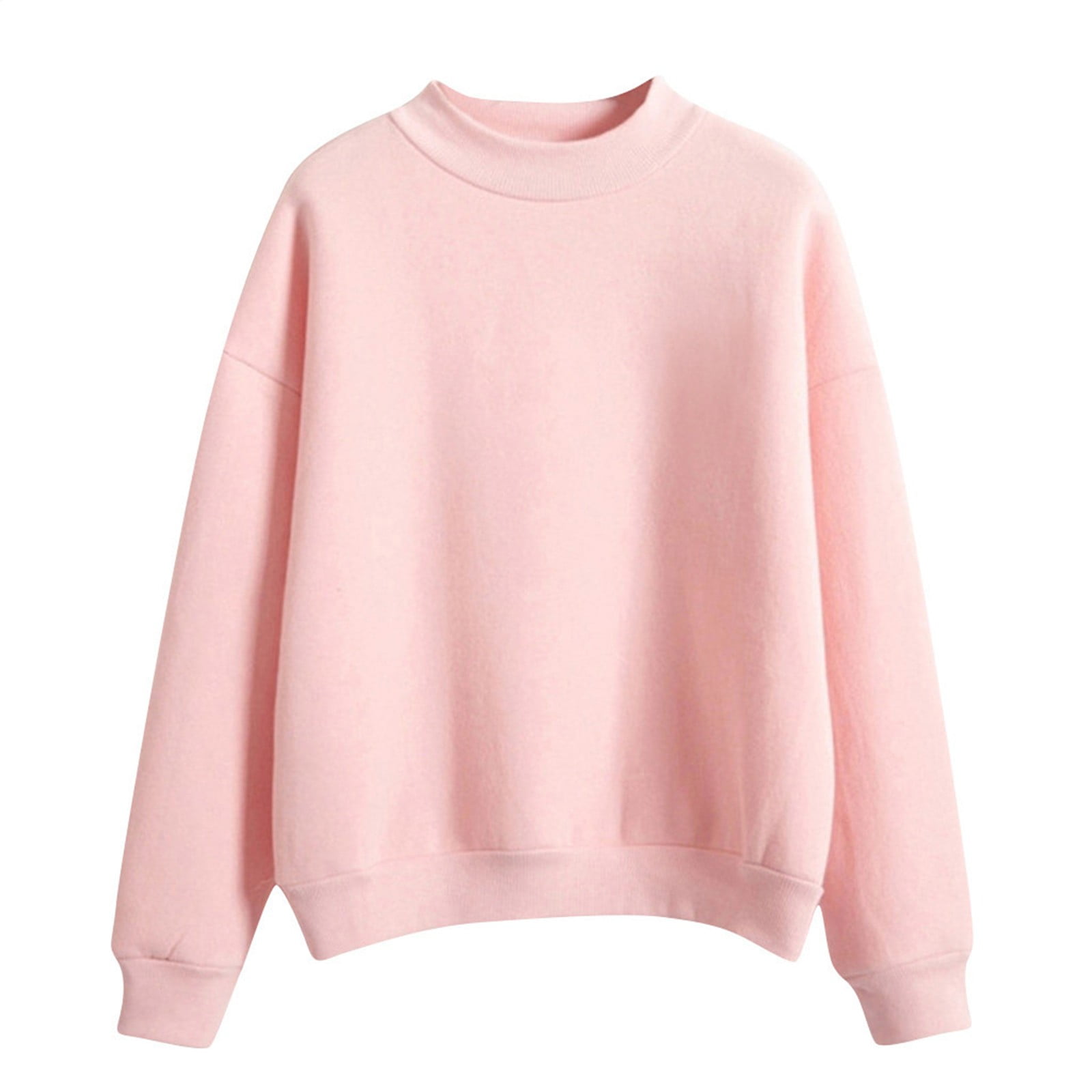 Yubnlvae Crew Neck Sweatshirts Women, Solid Color Long Sleeve Drop