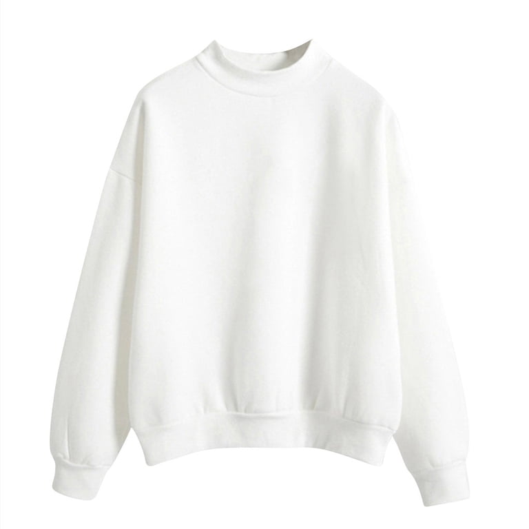 Yubnlvae Crew Neck Sweatshirts Women, Solid Color Long Sleeve Drop 
