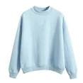 thumbnail image 1 of Yubnlvae Crewneck Sweatshirts Solid Round Neck Thermal Lined Sweatshirt, Oversized Sweatshirt for Women Baby Blue XXXXL, 1 of 3