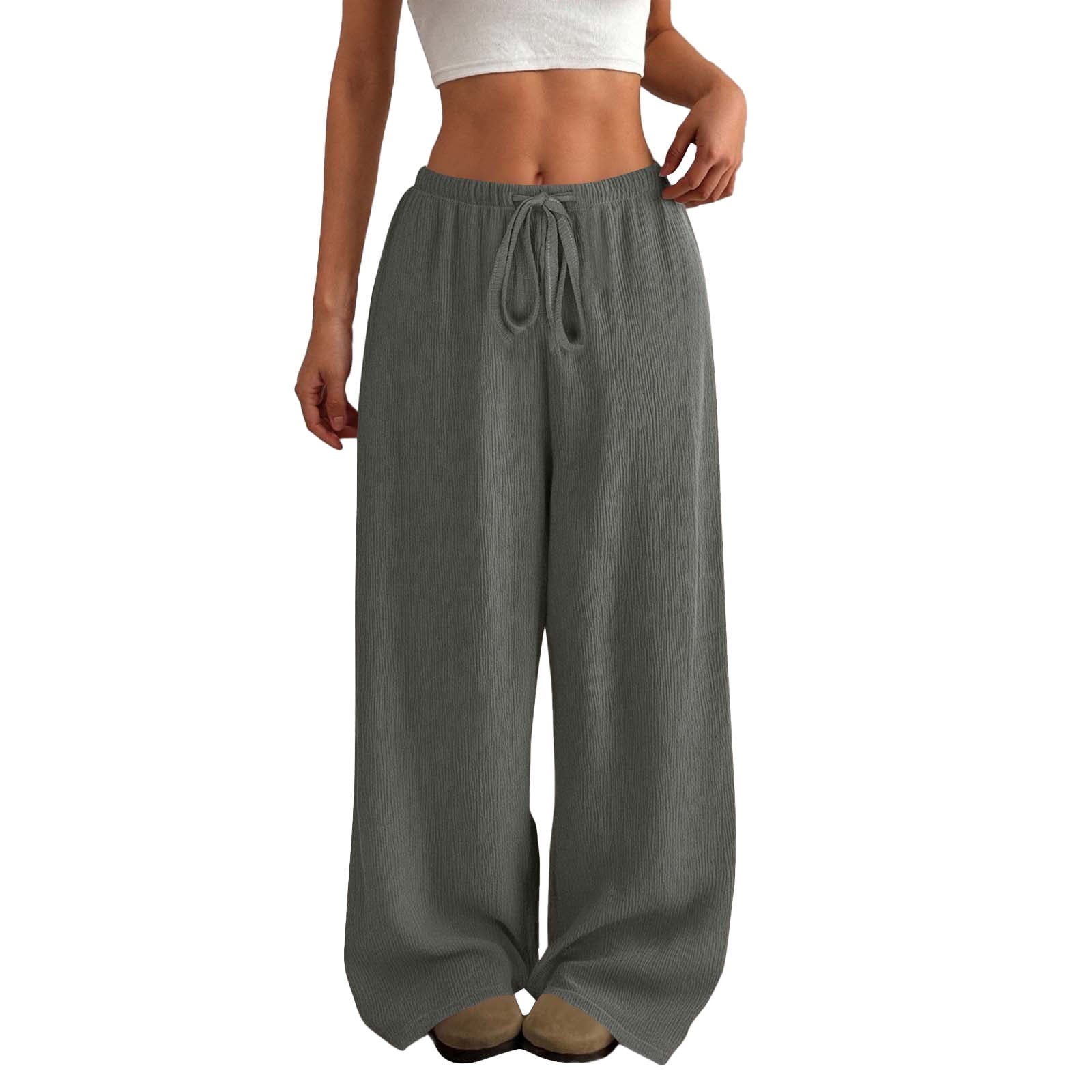 0000~MM6 Drawstring Waist Denim Palazzo Pants