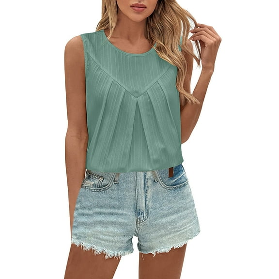 Yubnlvae Green Summer Women's Tops Sexy Sleeveless Vests And Small Strappy Tops, Xl