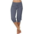 thumbnail image 1 of Yubnlvae High Waist Sport Joggers - Women's Stretchy 7/8 Length Workout Pants, Tight Fit Yoga Trousers with Drawstring Waist (Dark Gray | XL), 1 of 9