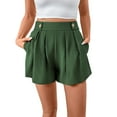 thumbnail image 1 of Yubnlvae High Waist Wide Leg Formal Shorts - 2025 Summer Casual Pockets Bottoms (Office & Weekend Wear, Tailored Fit) Green L, 1 of 8
