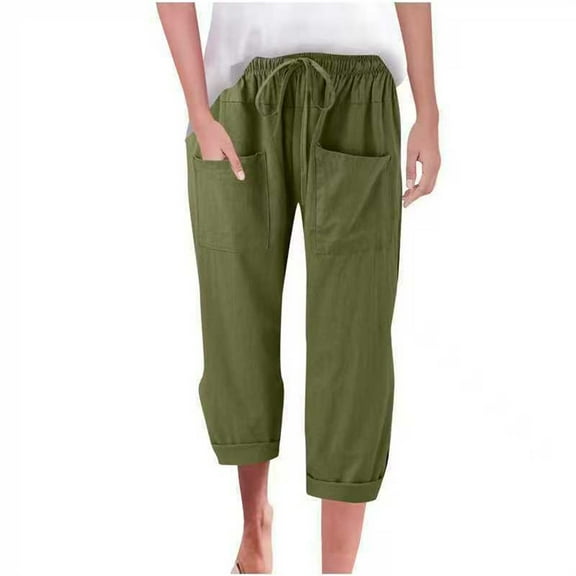 Yubnlvae High Waist Wide Leg Pants - Women's Comfy Straight Leg Trousers (Pockets, Work to Weekend Outfits) Green XL