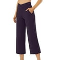 thumbnail image 1 of Yubnlvae High Waist Yoga Leggings with Pockets - Women's Comfy Wide Leg Workout Pants (Stretchy, Gym to Lounge) Purple M, 1 of 7