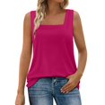 thumbnail image 1 of Yubnlvae Hot Pink Tank Tops for Women Summer Outfits 2025 Square Neck Casual Shirts Blouses，Tank Tops for Women Summer Outfits 2025 Square Neck Casual Shirts Blouses, L, 1 of 6