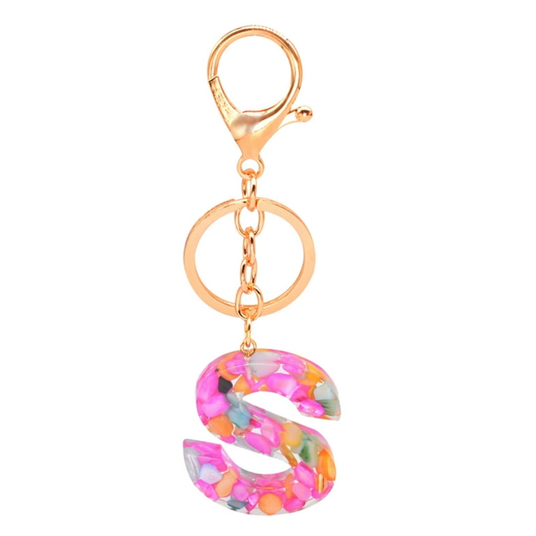 Yubnlvae Keychains Translucent Personalized Creative Keycha in Pendant Letter Keycha in Res in Color Keychains S