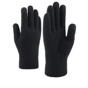 Yubnlvae Knitted Winter Fall Warm Thickened Gloves and Men's Woolen Gloves Black