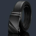 thumbnail image 1 of Yubnlvae Men's Belt - Automatic Buckle Slide - Genuine Leather - Adjustable 120Cm - Dress Casual Wear - Mens Belt, Ratchet Belt Leather, Slide Belt with Easier A,One Size, 1 of 2