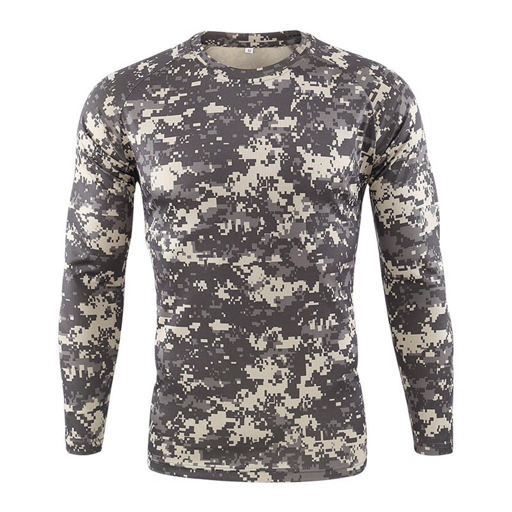 Yubnlvae Mens T Shirts Casual Tops Camouflage T-Shirts Blouse Long Men ...