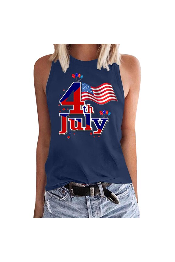 Navy Women's Gradient Coconut Tree Tank Tops Summer Sleeveless V Neck Button down Shirt, 3Xl