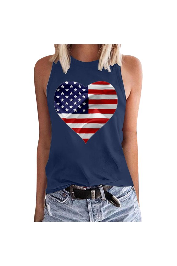 Navy Women's Gradient Coconut Tree Tank Tops Summer Sleeveless V Neck Button down Shirt, 3Xl