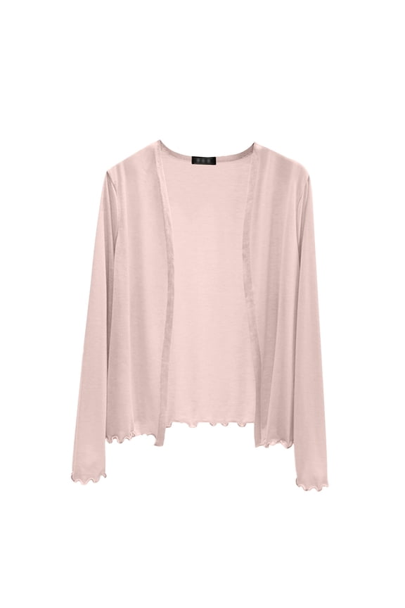 Pink Women's Thin Long Sleeved Cardigan for Women for Summer Short Styles for Flying Border Sun Clothes Large Size Loose Air Conditioning Shawl Exterior Exterior, L