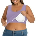 thumbnail image 1 of Yubnlvae Plus Size Cami with Built in Bra Womens Tank Tops Basic Camisole Vest Tank Tops with Built-In Shelf Bra Stretch Undershirtsclearance! Solid, Round Neck, Purple, 3Xl, 1 of 9