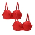 thumbnail image 1 of Yubnlvae Plus Size Lace Bra 34-44 B/C/D/Dd/E Cup – Sexy Adjustable Underwire Lingerie Set (2-Pack) Purple, 100E, 1 of 3