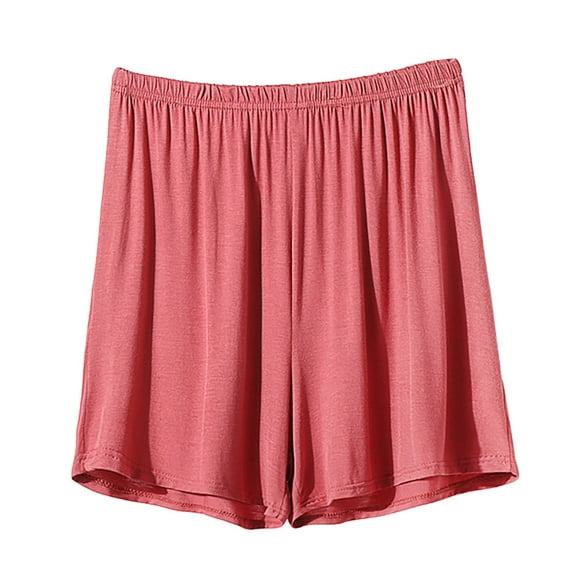 Yubnlvae Plus Size Paperbag Waist Shorts - Women's Summer Elastic Waist Shorts, Trendy Wide Leg Design for Curvy Figures (Red | M)