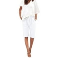 thumbnail image 1 of Yubnlvae Plus Size Summer Pants - Thin Elastic Waist Casual Wide Leg Cropped Trousers White Xl, Ladies Casual Pocket Thin Outer Wear Elastic Belt in Trousers Large Size Loose Pants, 1 of 5