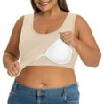 thumbnail image 1 of Yubnlvae Plus Size Tank Tops with Shelf Bra - Women's Yoga & Workout Camisoles (Padded Support, Seamless Undershirt) Beige 5XL, 1 of 9