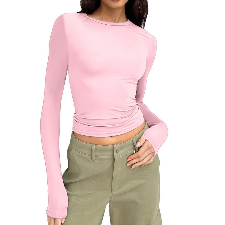 Round Neck Long Sleeve Irregular T-Shirt Round Neck Long Sleeve Irregular T-Shirt