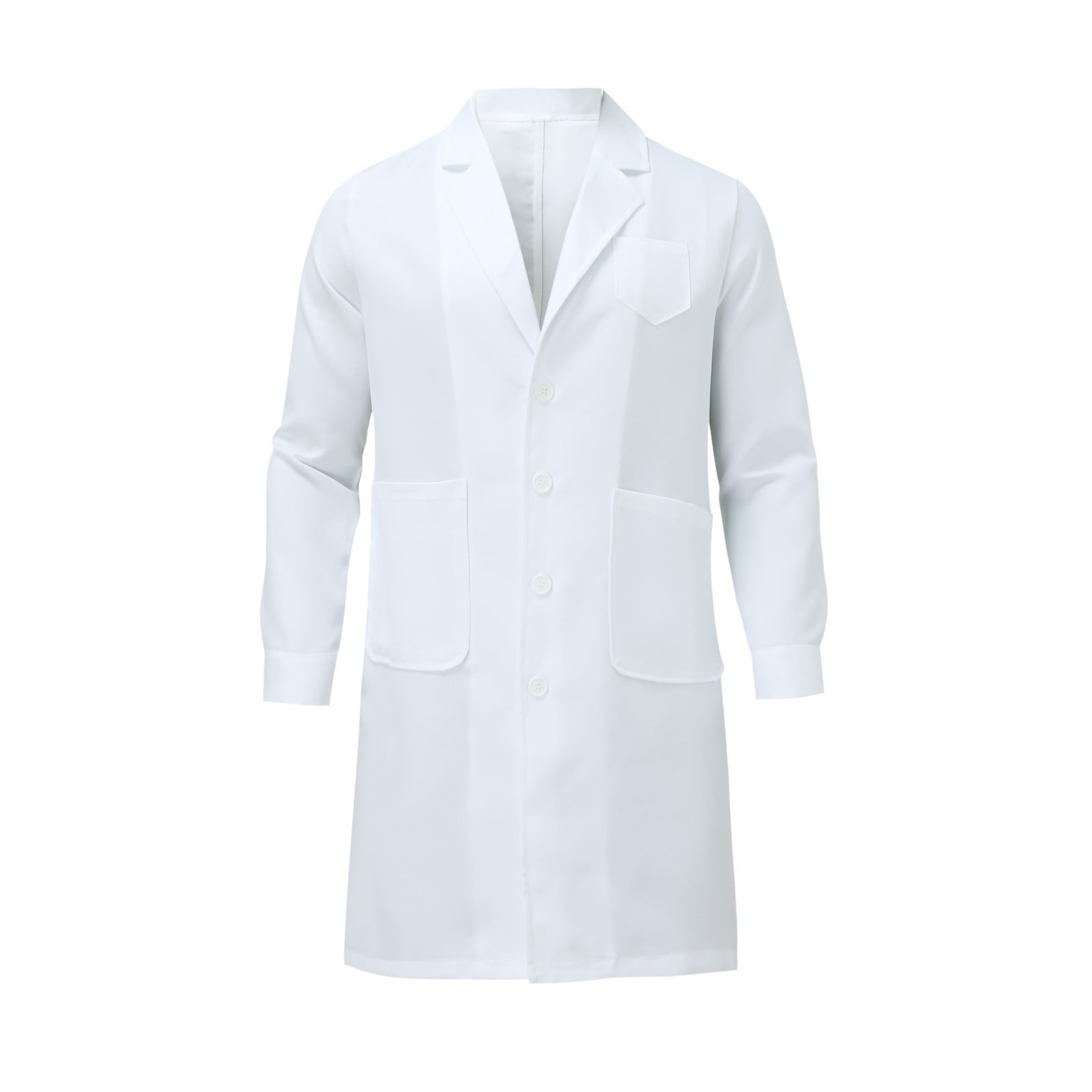 Yubnlvae Professional Lab Coat for Men Women Long Sleeve, White, Unisex