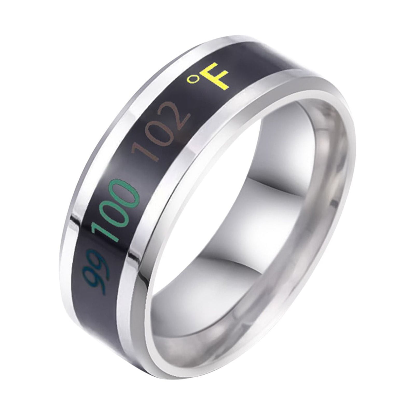 Smart Sensor Body Temperature Ring Stainless Steel Fashion Display  Real-time Temperature TestFinger Jewelry Couple Ring