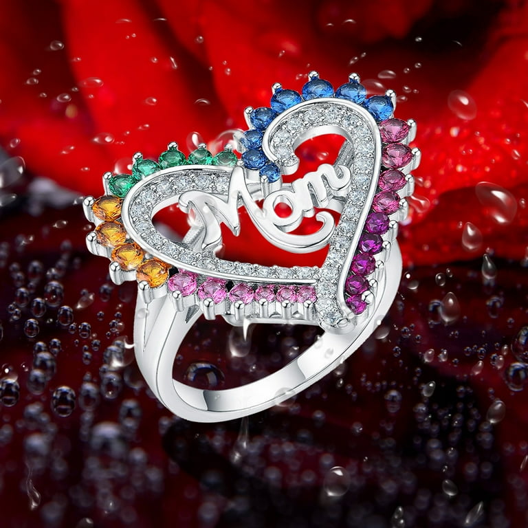 Yubnlvae Rings Rings Letter Ring Rings Statement Rings Mom WoMen s