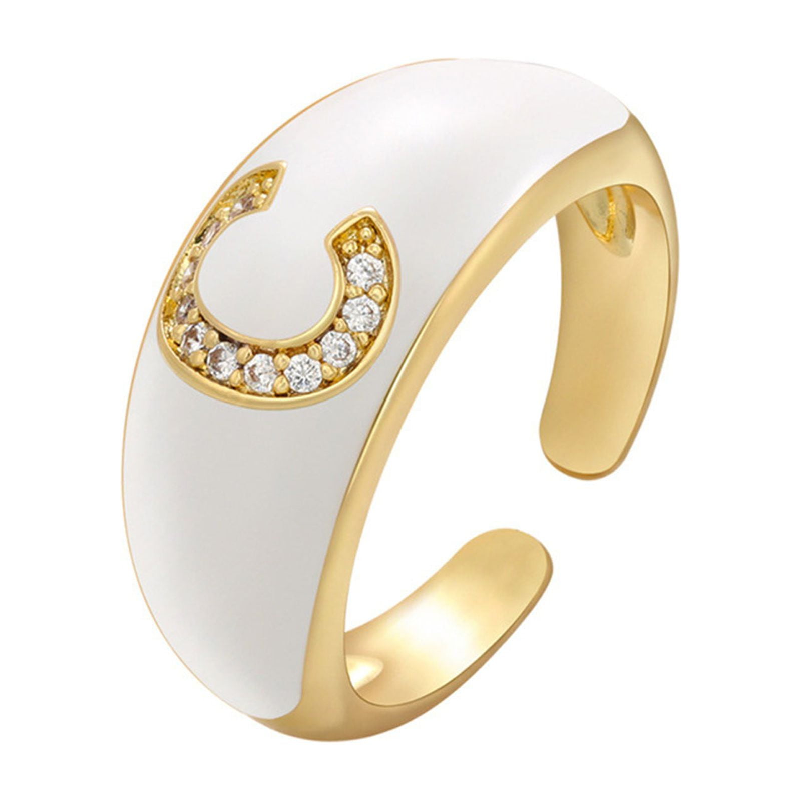 PC Jeweller The S Alphabet 18KT Yellow Gold & Diamond Rings : Amazon.in:  Fashion