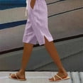 thumbnail image 1 of Yubnlvae Side-Slit Cotton Linen Drawstring Shorts - Relaxed Summer Casual Pants with Pockets, Women's Striped 3/4 Sleeve T-Shirt Side Slit Cotton Linen Boho Casual Summer Top, Pink, Xxl, 1 of 8