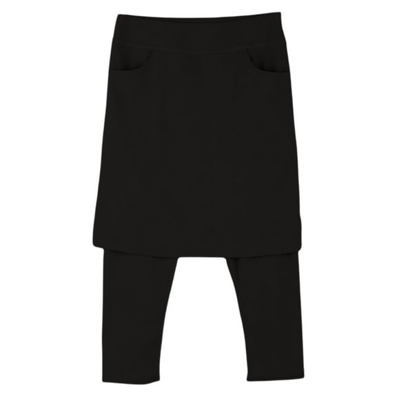 Yubnlvae Skirt with Leggings - Modest Knee Length Swim Workout Pants Black L, Modest Skirt with Leggings Attached for Women Workout Knee Length Swim Pants with 2 Pockets