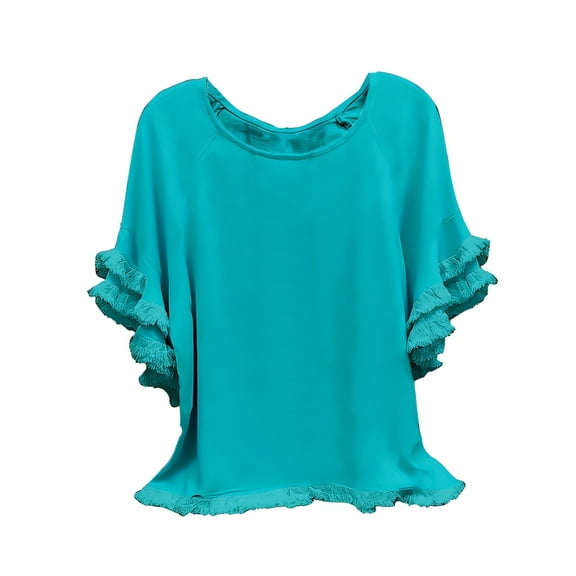 Yubnlvae Sky Blue Womens Plus Size Tops Tunic Short Sleeve Crew Neck Shirts Casual Soft Blouse 1Xl 5Xl, Xl