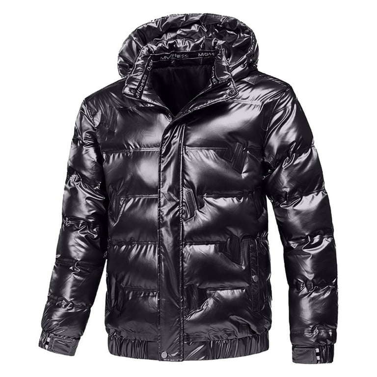 Yubnlvae Solid Color Shiny Jacket Drawstring Long Sleeved Hooded