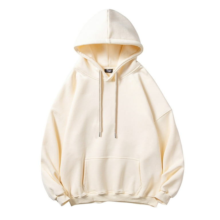 Men's Solid Color Hoodies Casual Loose Fit Drawstring, 41% OFF