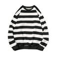 thumbnail image 1 of Yubnlvae Sweatshirts for Women, Men's Autumn Winter Sweatshirt Round Pullover Tops Long Sleeved Stripe Blouse Boy Long Sleeve(White L), 1 of 3