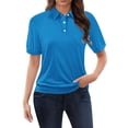 thumbnail image 1 of Yubnlvae Trendy Summer Collared Tops for Women - Short Sleeve Vacation, Office Casual Blouses 2025 (Wrinkle-Resistant, Lightweight) Blue XL, 1 of 7