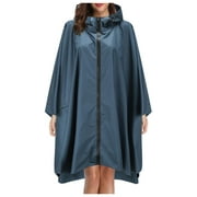 Yubnlvae Umbrella Rainco at Unisex Ra in Co at with Pockets Jacket Hooded Teens for Adults Fashion Umbrella