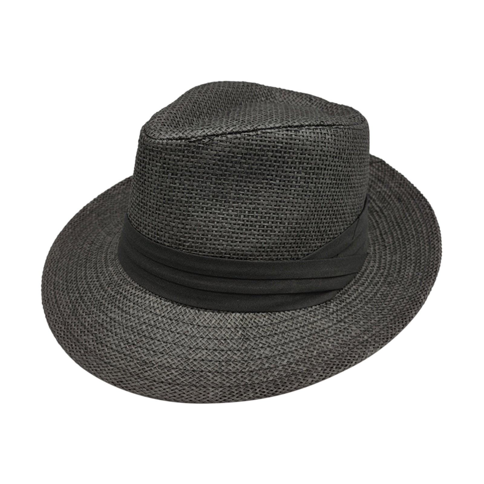Betiyuaoe Summer Cap Sun Hats for Men Jazz Hat Breathable Linen Top Hat  Outdoor Hat Curly Brim Straw Hat 