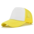 thumbnail image 1 of Yubnlvae Unisex Sponge Color-Block Baseball Cap - Trendy Adjustable Hat for Men/Women, Retro Casual Streetwear & Outdoor Sports Under 5$, Yellow, One Size, 1 of 4