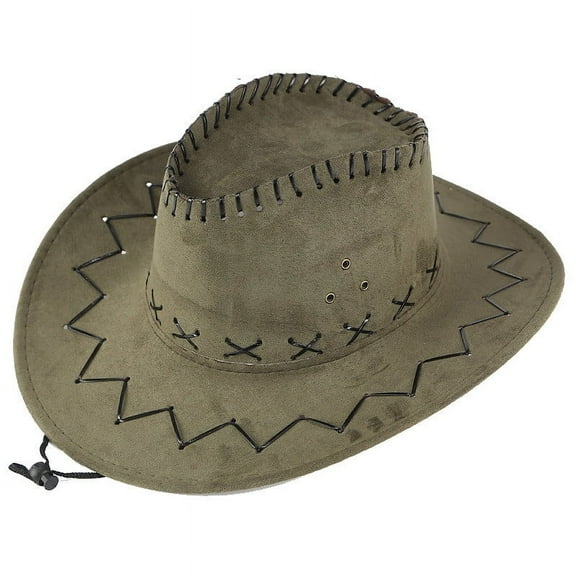 Yubnlvae Unisex Western Cowboy Hat for Summer - Wide Brim Upf 50+ Sun Hat for Outdoor, Travel & Ranch Style (L003) Under 5$, Army Green, One Size