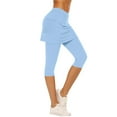 thumbnail image 1 of Yubnlvae Women's Athletic Skort Leggings - High Waist Yoga Skirt with Built-In Shorts for Tennis/Gym Light Blue, Xxl, 1 of 8