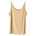 thumbnail image 1 of Yubnlvae Women's Basic Modal Tank Top – Seamless Stretchy Camisole, Lightweight Layering Piece for Dresses, Cardigans & Casual Wear (Beige | L), 1 of 6
