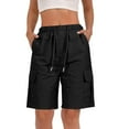 thumbnail image 1 of Yubnlvae Women's Cargo Work Shorts - Multi Pocket Casual Utility Shorts Black Xxl, Women's Solid Color Multi Pocket Casual Pants Workwear Short Pants, 1 of 8