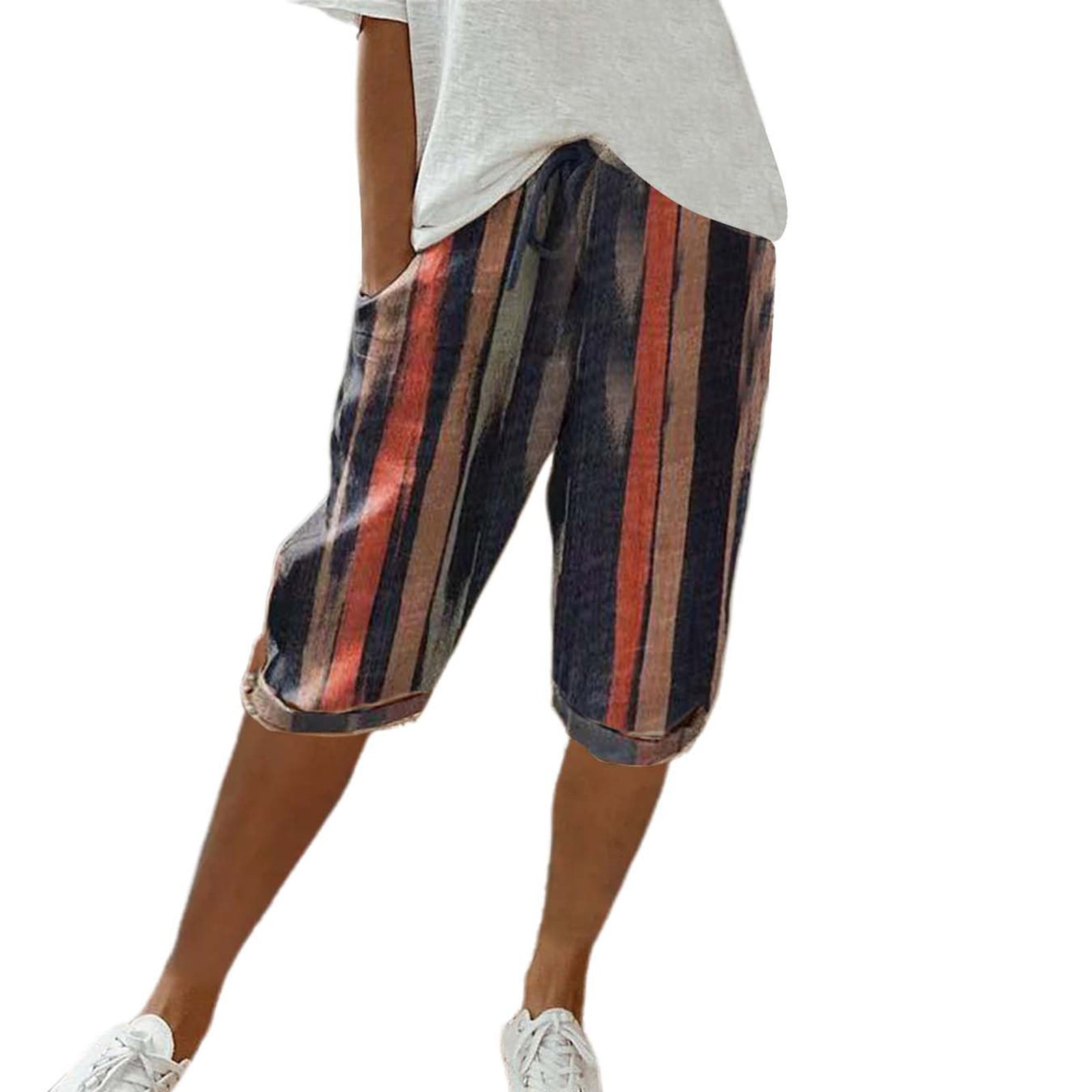 Yubnlvae Women's Casual Pants Pull up Pants Women's Knee Length Short